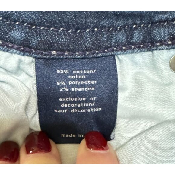 VIGOSS LOW RISE CAPRIS JEANS SZ 10 X 21 BLUE EMBROIDERED HERITAGE FIT BLING WOME - Picture 6 of 6